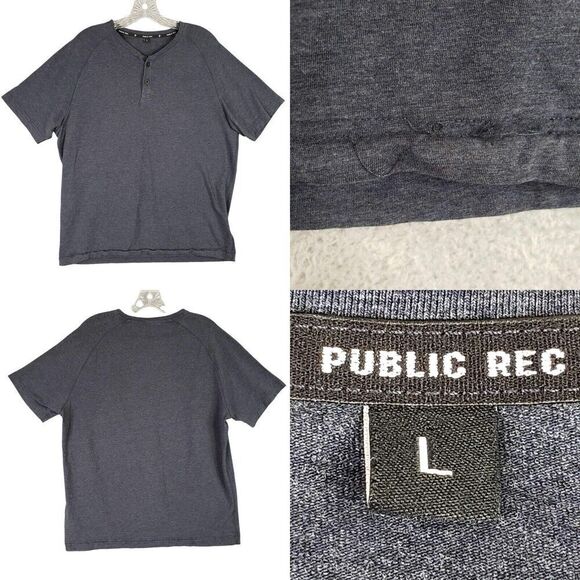Public Rec Other - Public Rec Shirt Men’s Size Large Blue Go-To Short Sleeve Henley Stretch